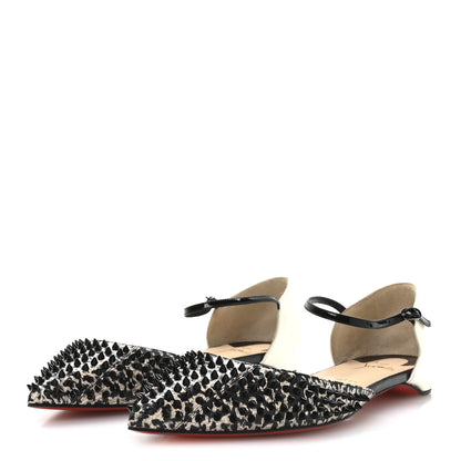 Christian Louboutin Watersnake Shiny Patent Baila Spike Flats 41.5 Black 7 of 16