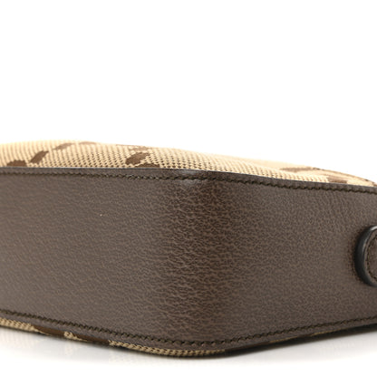Gucci Monogram Jumbo GG Textured Dollar Calfskin Web Messenger Shoulder Bag Camel Ebony New Acero 10 of 16