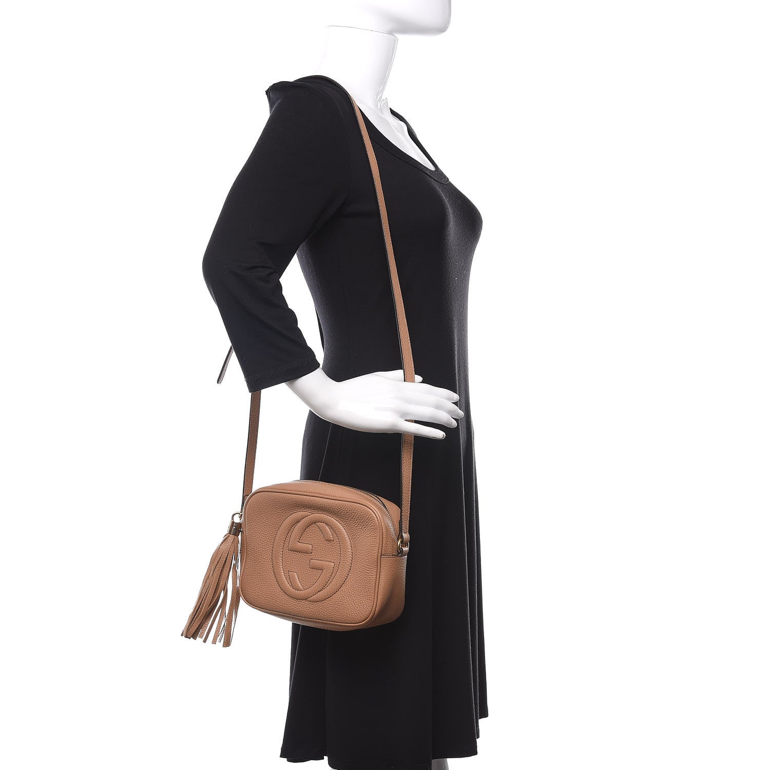 Gucci Pebbled Calfskin Small Soho Disco Bag Camelia 2 of 12