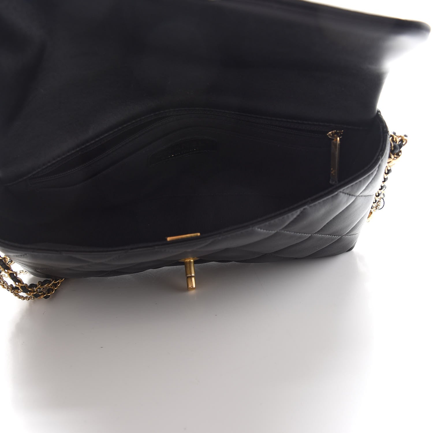 Chanel Lambskin Quilted Crush On Chains Flap Bag Black 5 of 9