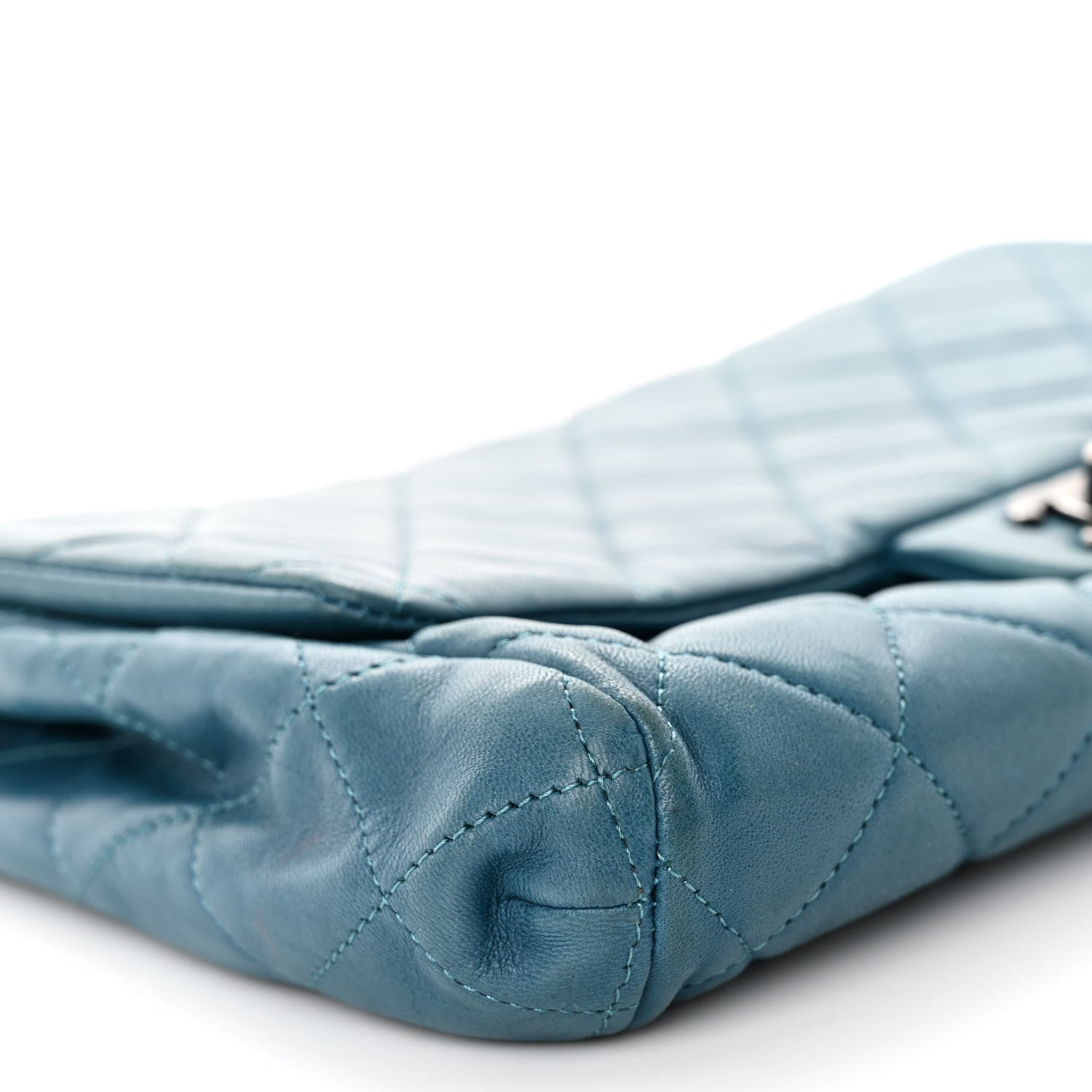 Chanel Lambskin Quilted Clutch with Chain Flap Turquoise 9 of 11