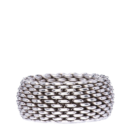 Tiffany Sterling Silver Somerset Mesh Ring 52 6 1 of 6