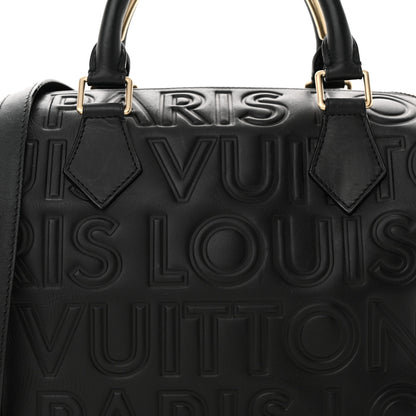 Louis Vuitton Calfskin Embossed Mini Cube Speedy Black 7 of 9