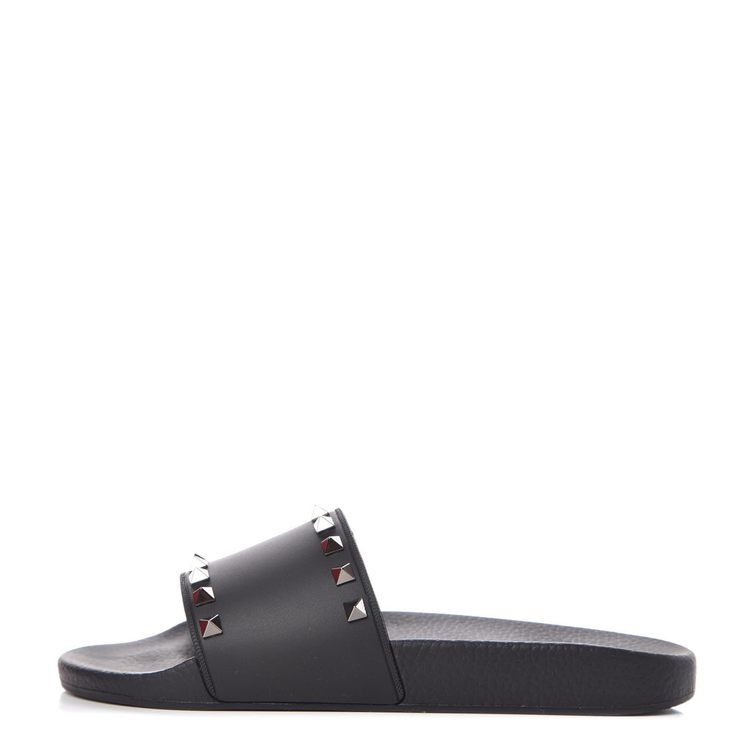 Rubber Rockstud Slide Sandals 39 Black