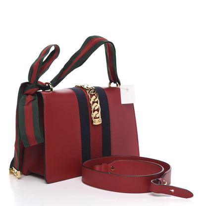 Gucci Calfskin Small Sylvie Shoulder Bag Hibiscus Red 3 of 11