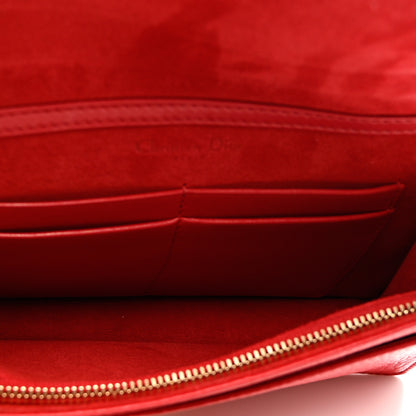 Christian Dior Grained Calfskin Diorama Wallet on Chain Pouch Rouge Vif 4 of 5