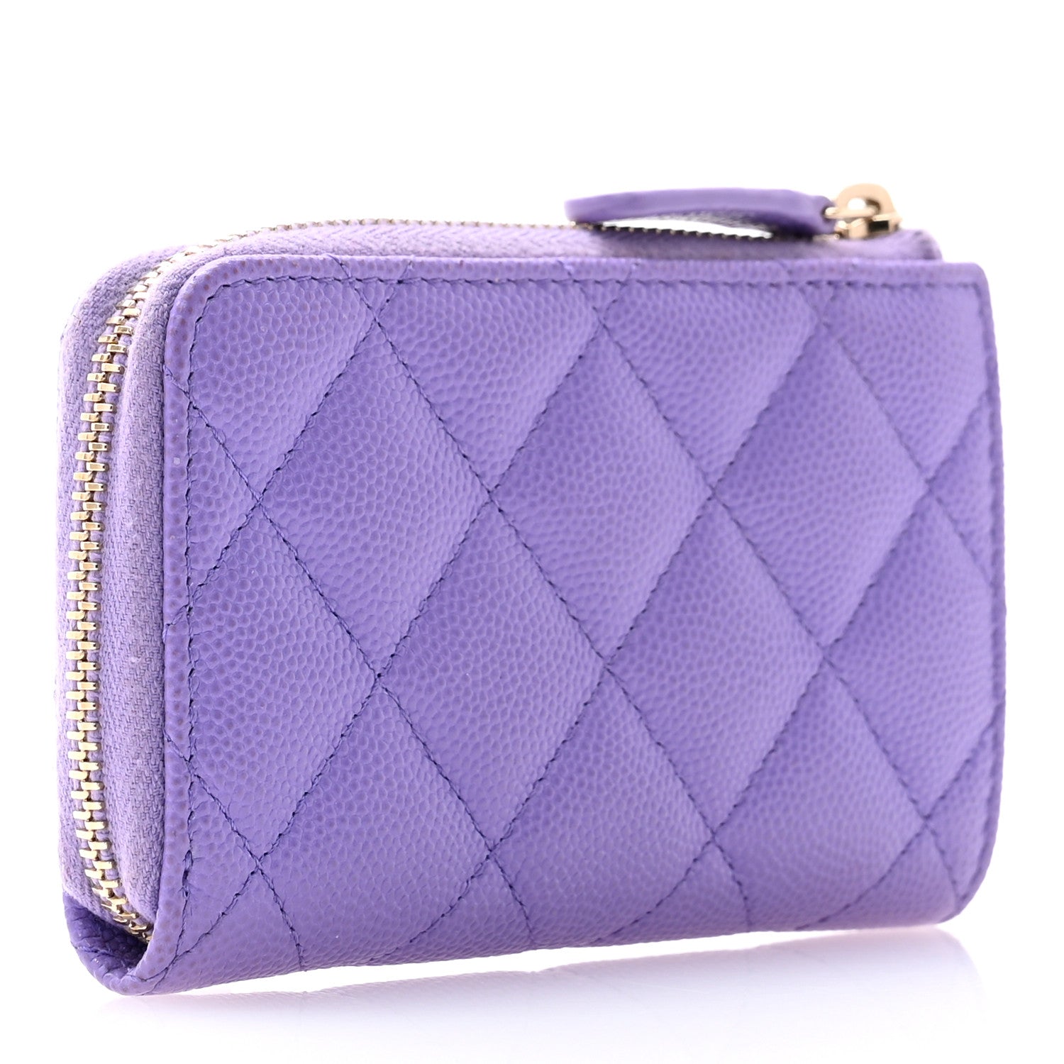 Chanel Caviar Quilted Zipped Key Holder Case Purple 3 of 10