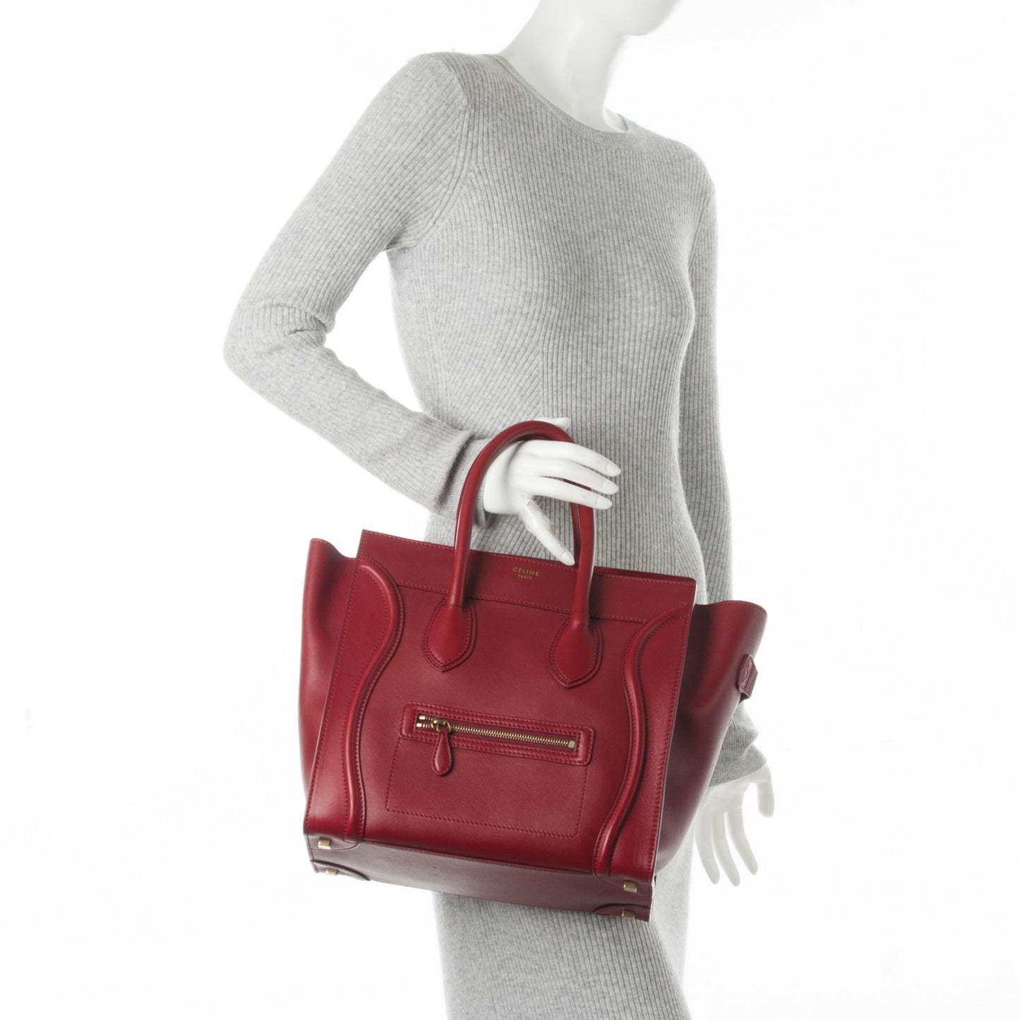 Smooth Calfskin Mini Luggage Burgundy