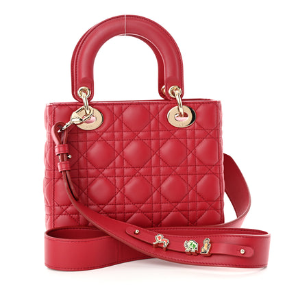Christian Dior Lambskin Cannage Small My ABCDior Lady Dior Red 3 of 13