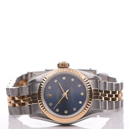 Rolex Stainless Steel 18K Yellow Gold Diamond 26mm Oyster Perpetual Datejust Watch Black 67193 3 of 6