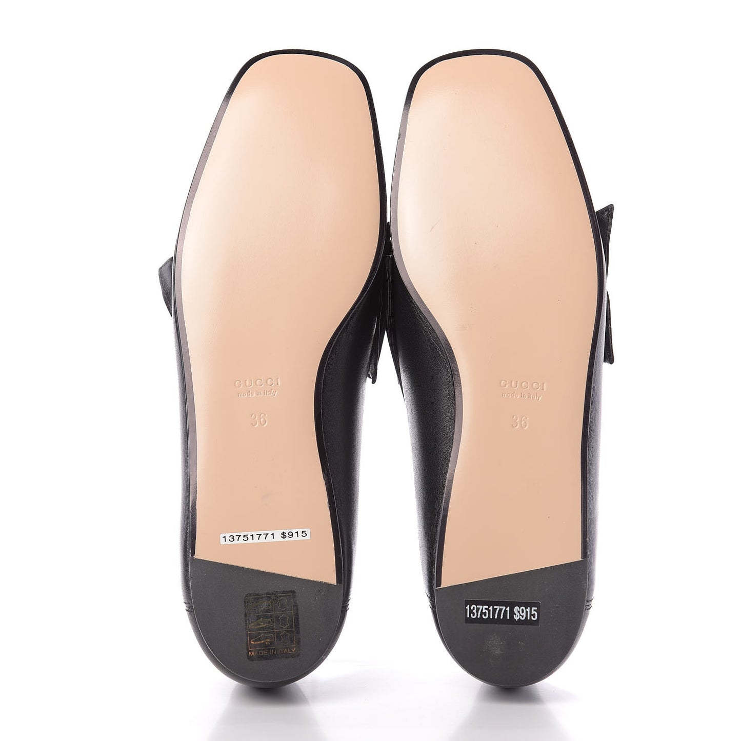 Calfskin Bow Ballet Flats 36 Black