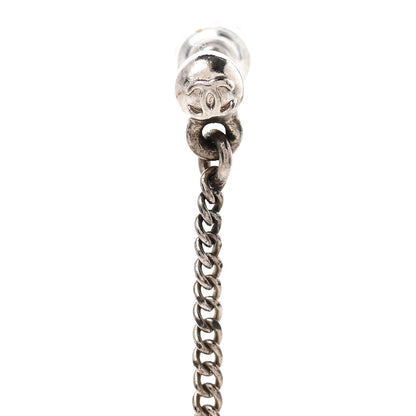 Chanel Baguette Crystal CC Drop Earrings Silver 4 of 5