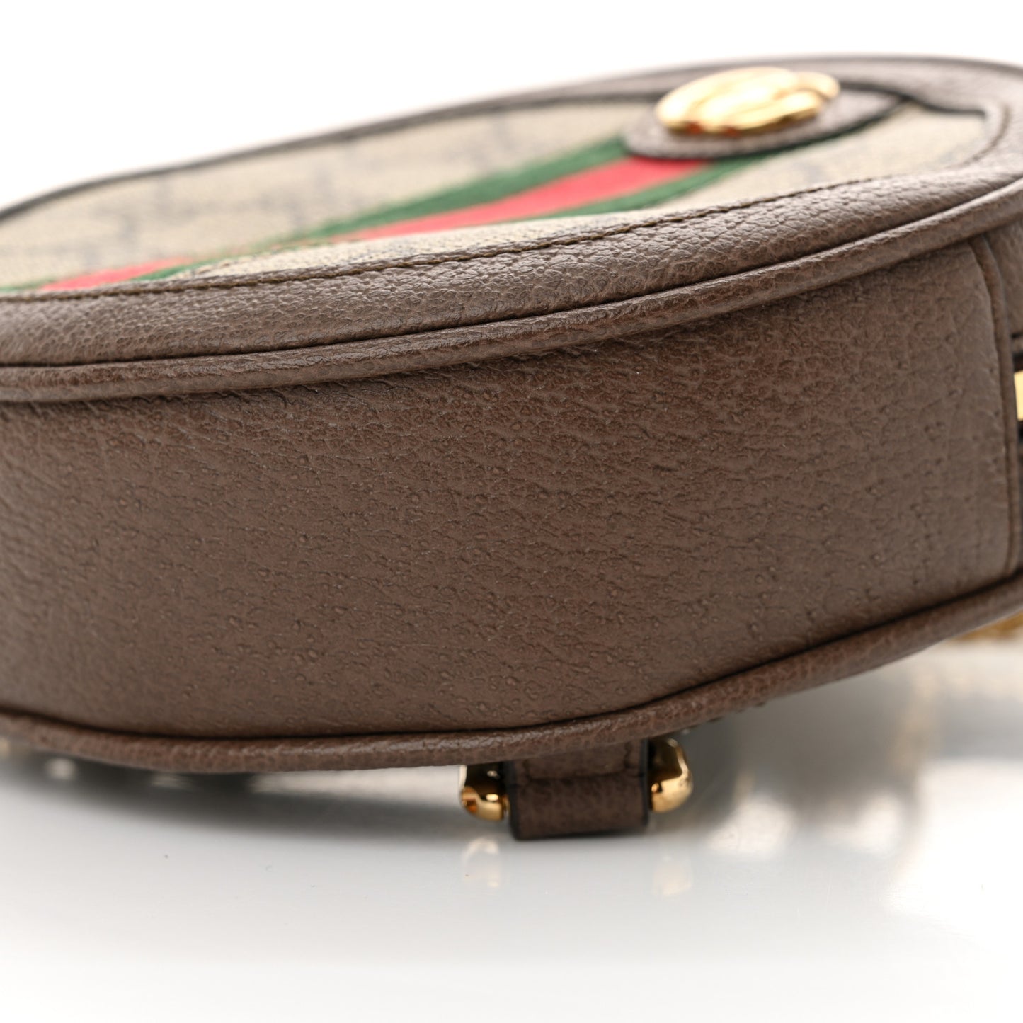 GG Supreme Monogram Web Mini Ophidia Round Backpack Brown