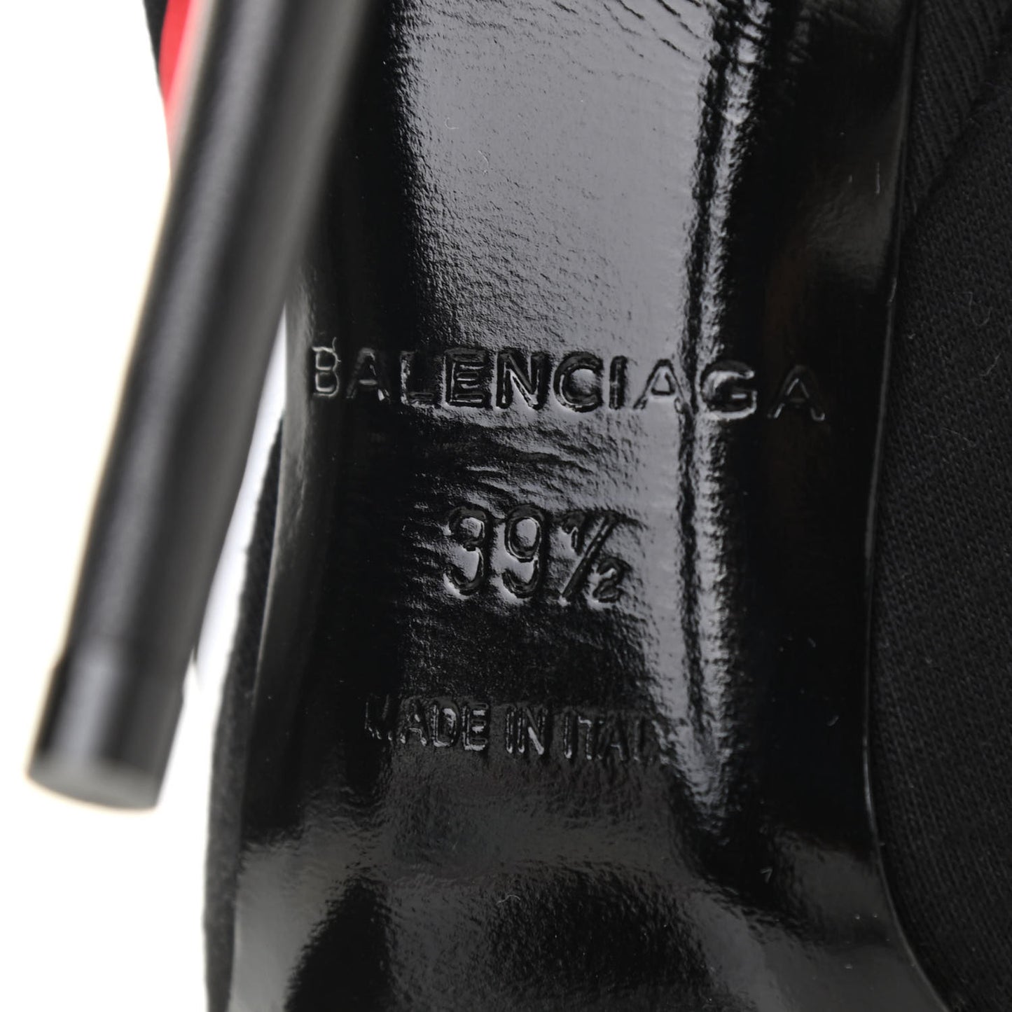 Jersey Crepe Political Campaign Logo Knife 115 Pointed Pumps 39.5 Black White Rouge