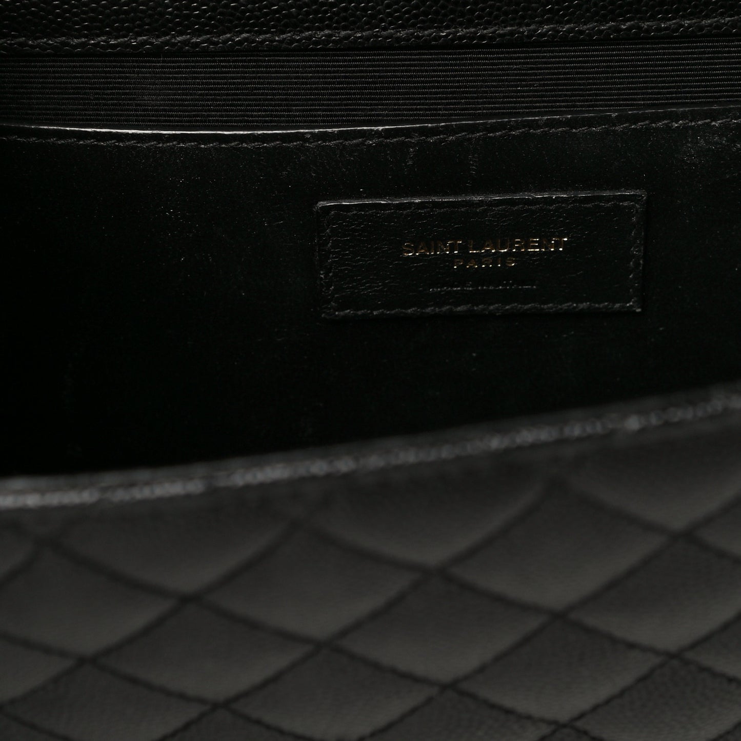 Grain De Poudre Textured Mixed Matelasse Triquilt Medium Monogram Satchel Black