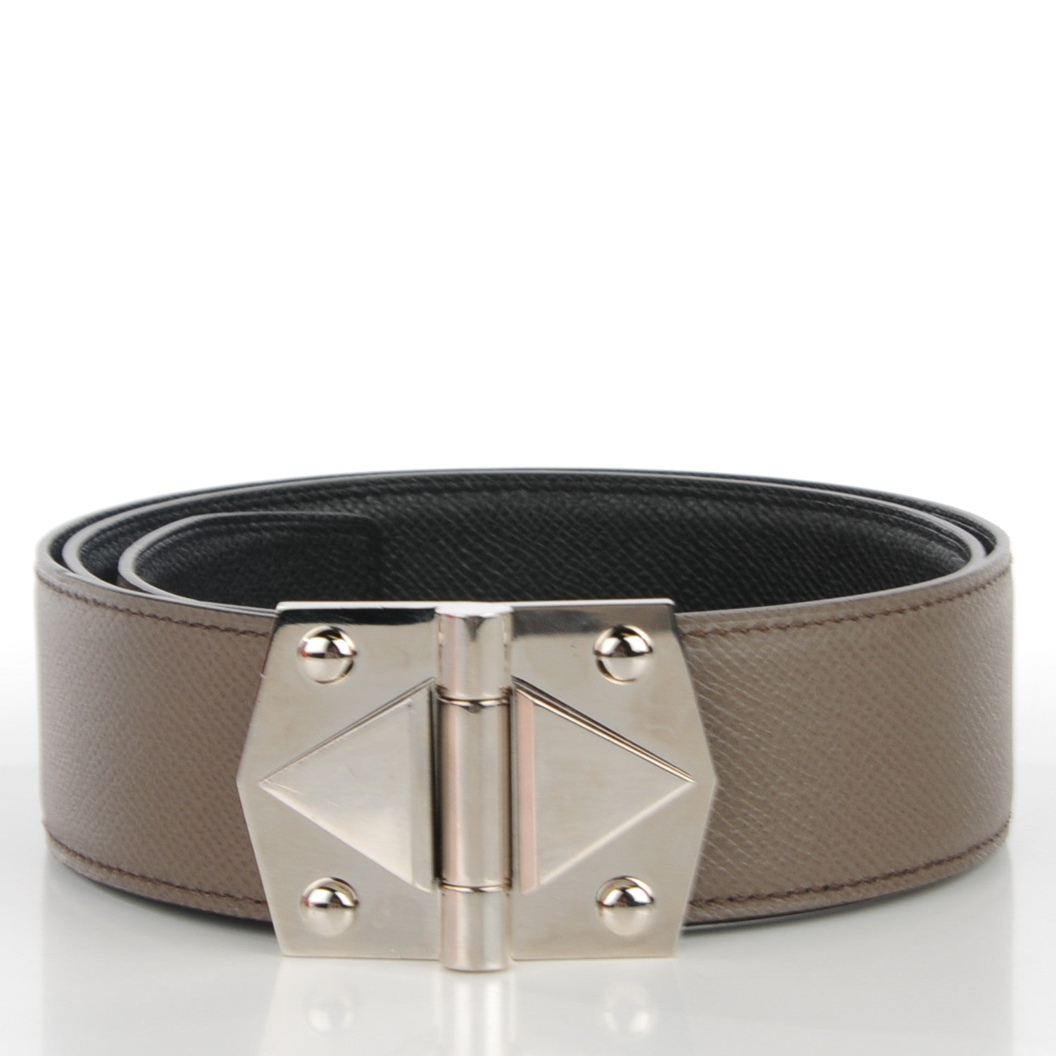 Hermes Epsom Reversible 42mm Impact Belt 85 Etain Black 3 of 5