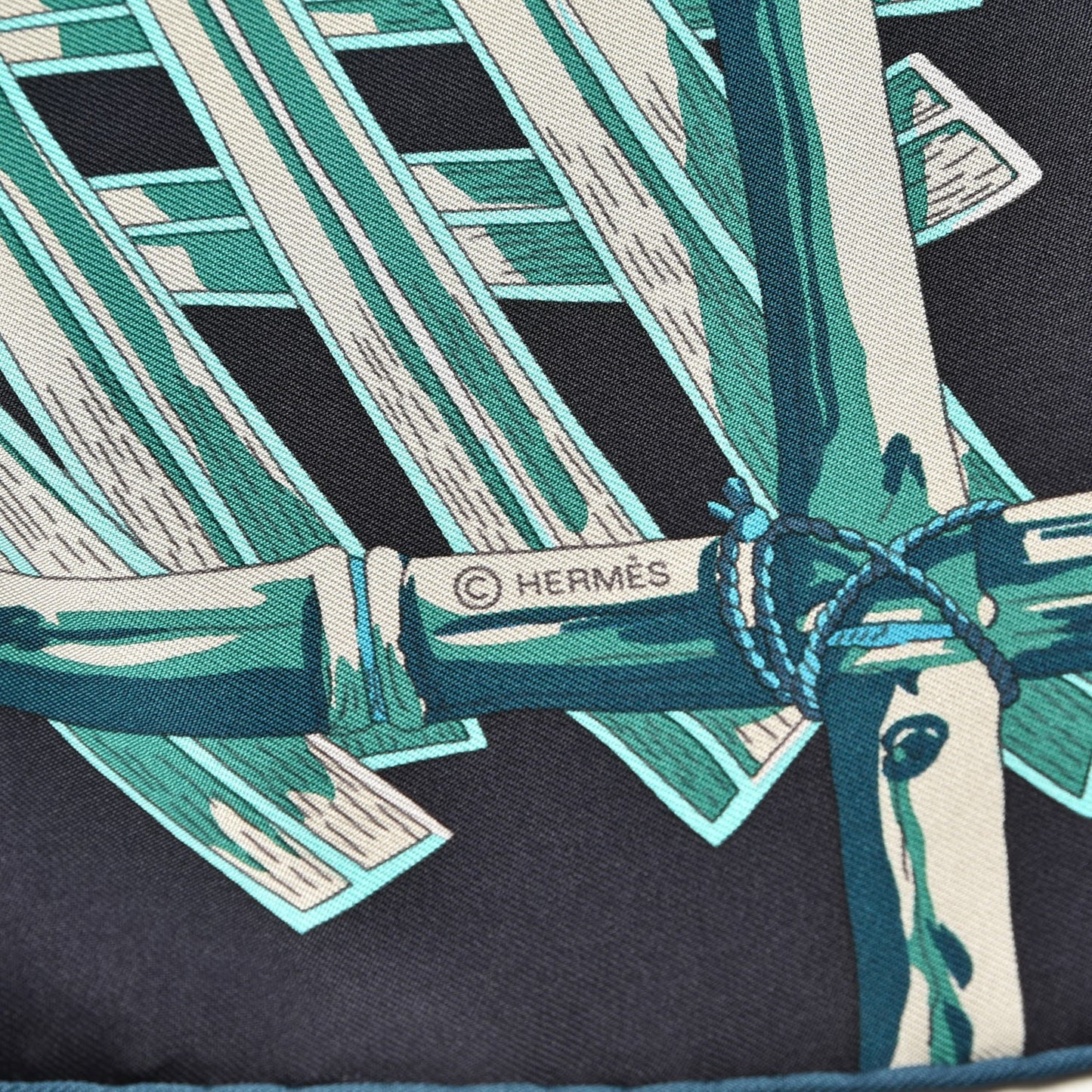 Silk Mythes Et Metamorphoses Scarf 90 Marine Turquoise Vert