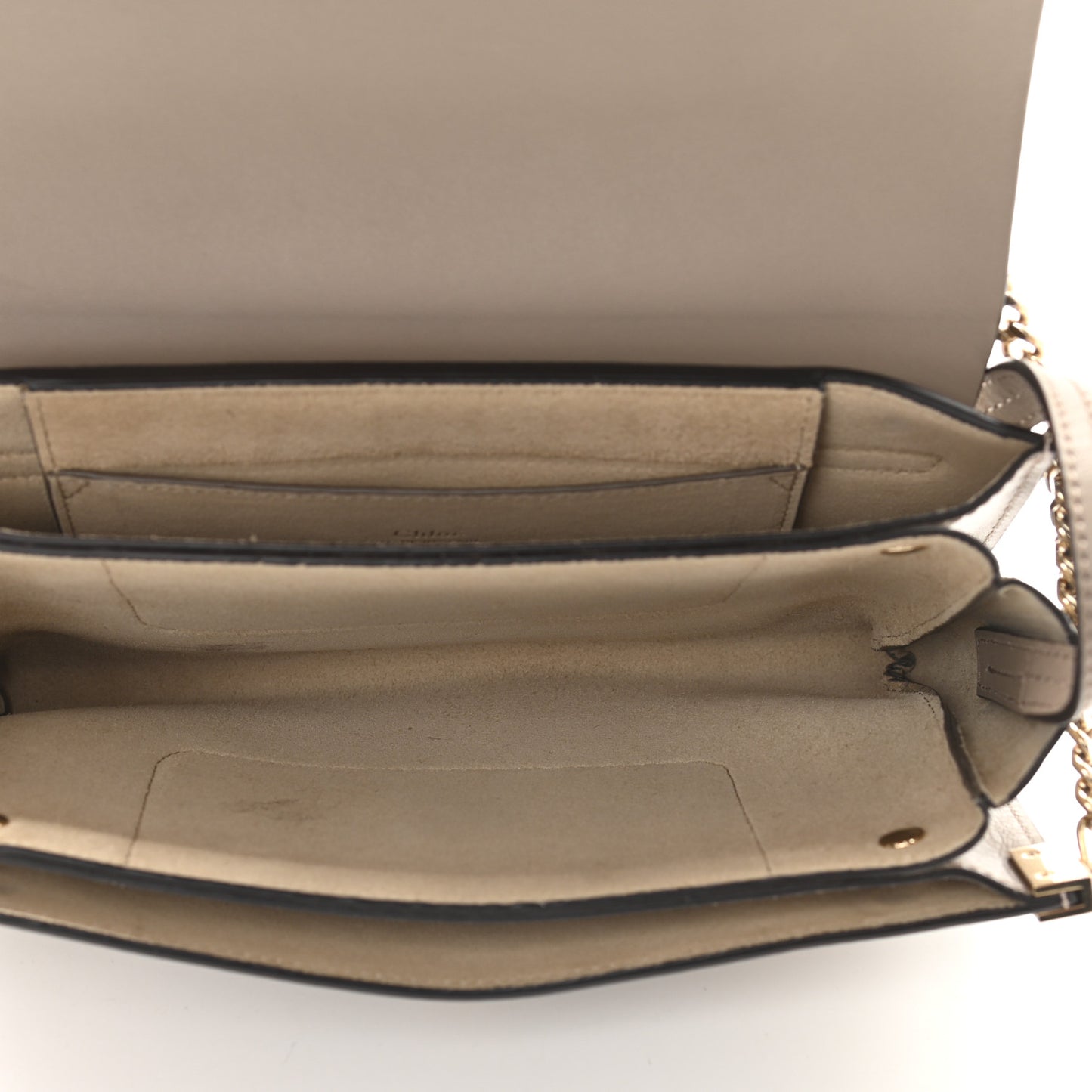 Suede Calfskin Small Faye Shoulder Bag Motty Grey