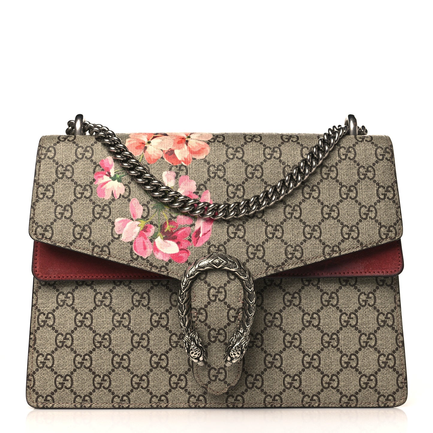 GG Supreme Monogram Blooms Medium Dionysus Shoulder Bag Beige Multicolor Dry Rose