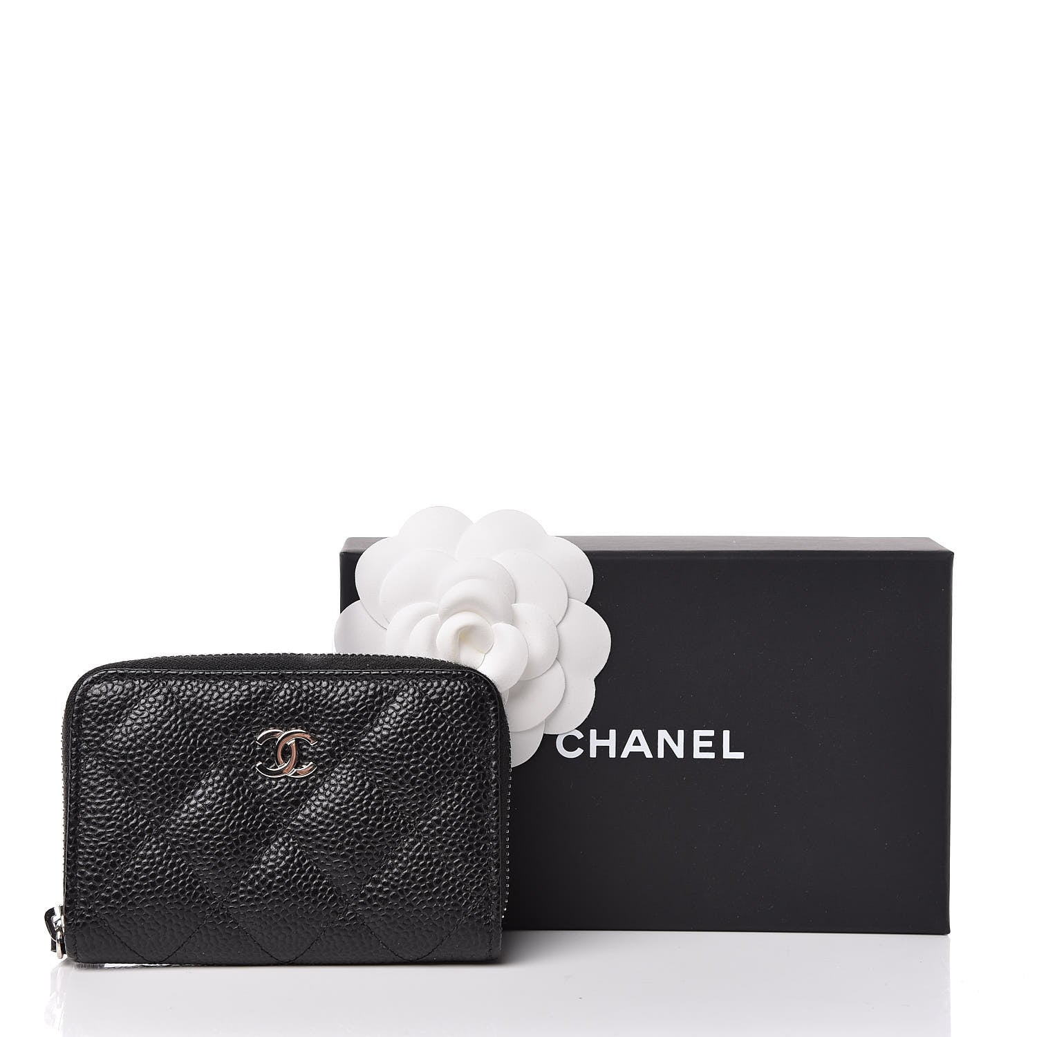 Chanel Caviar Quilted Zip Coin Purse Black 8 of 8