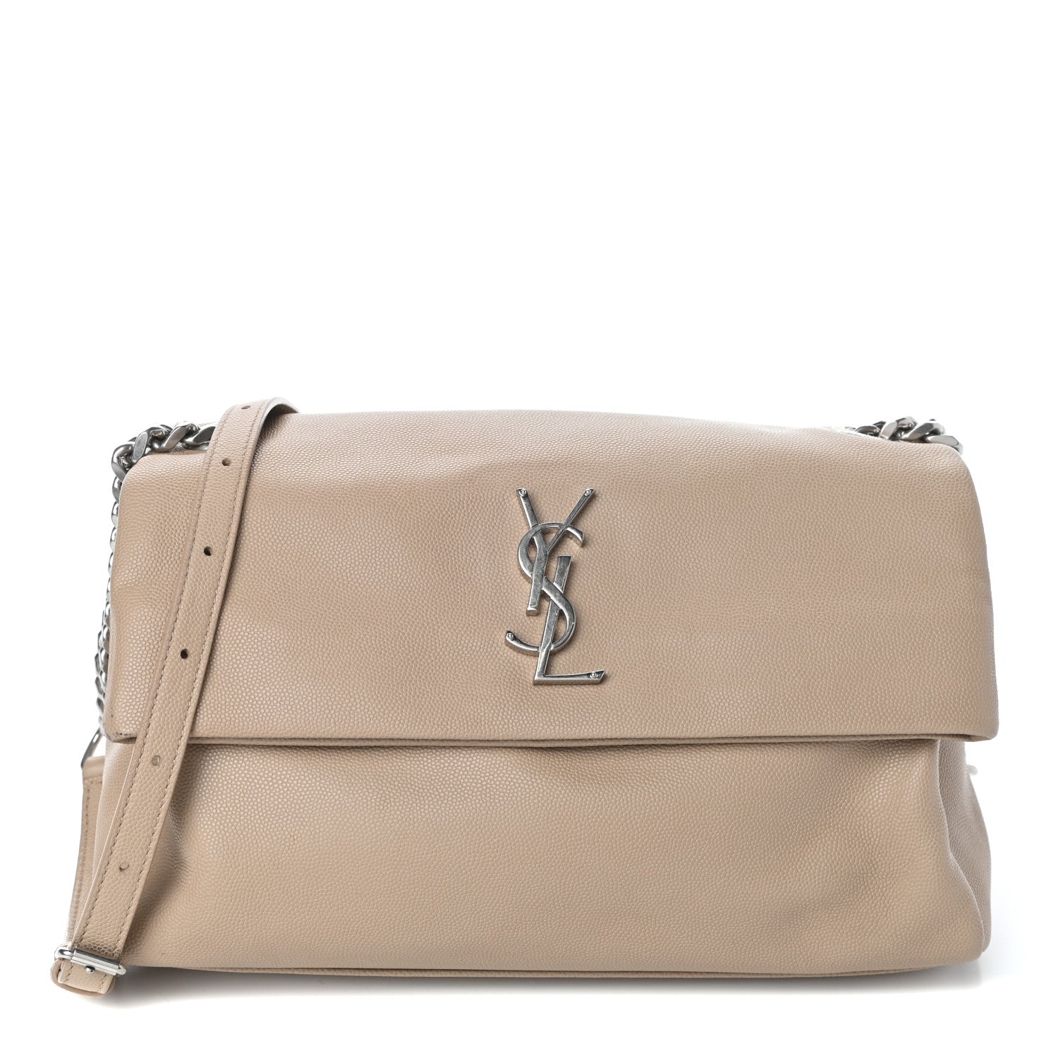 Saint Laurent Grain De Poudre Medium West Hollywood Monogram Fold-Over Nude Powder 1 of 9