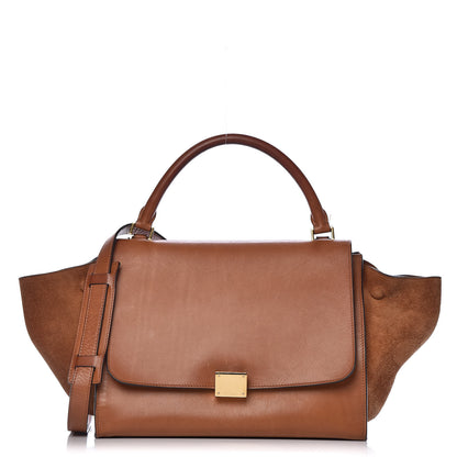 Celine Natural Calfskin Suede Medium Trapeze Tan 1 of 28