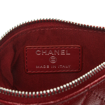 Chanel Caviar Quilted Small Cosmetic Case Dark Red 6 of 7