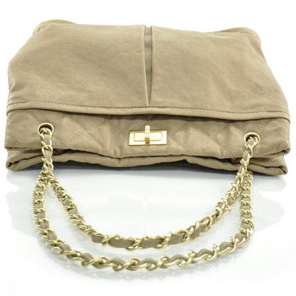 Chanel Leather Natural Beauty Tote Dark Beige 5 of 9