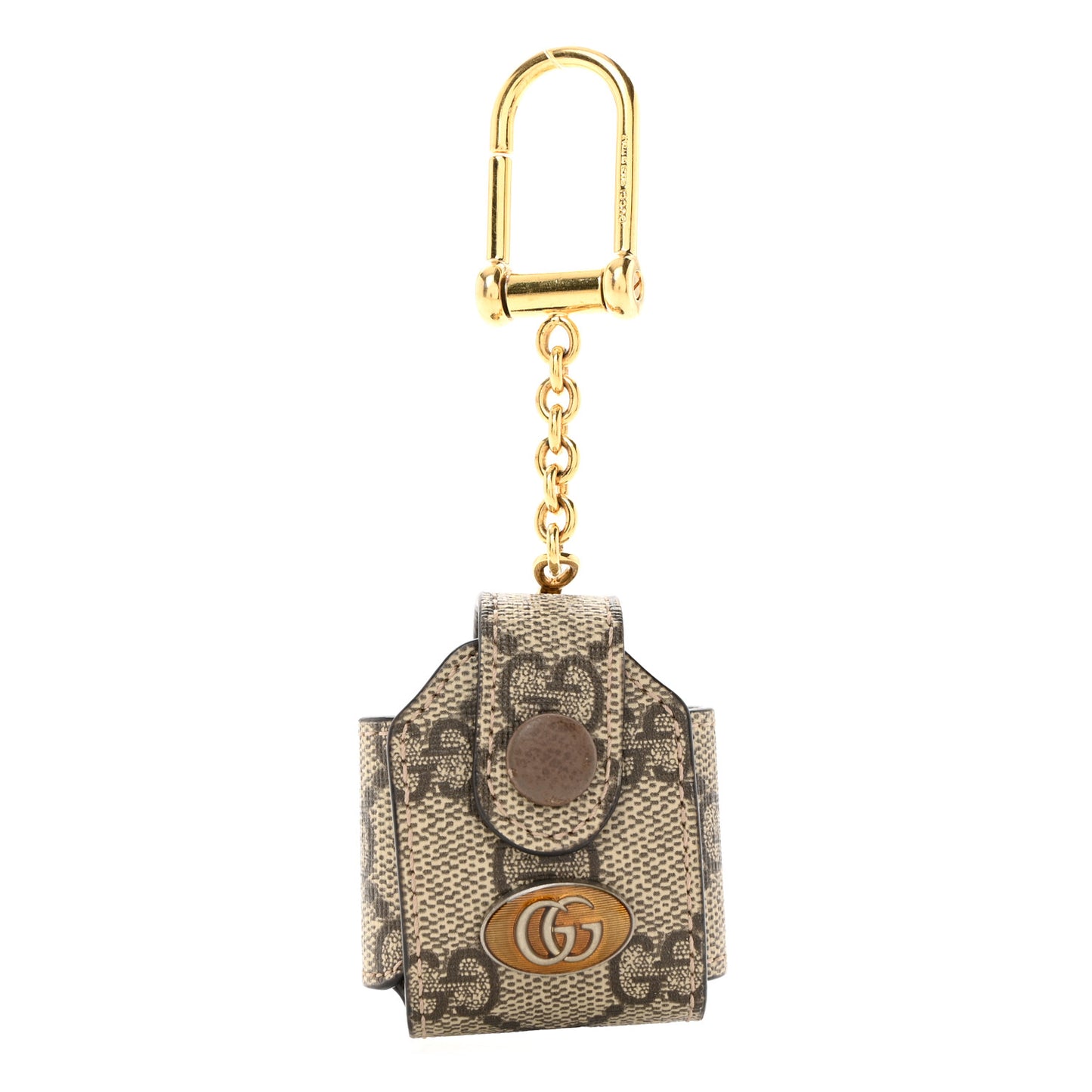GG Supreme Monogram Ophidia AirPods Case Beige