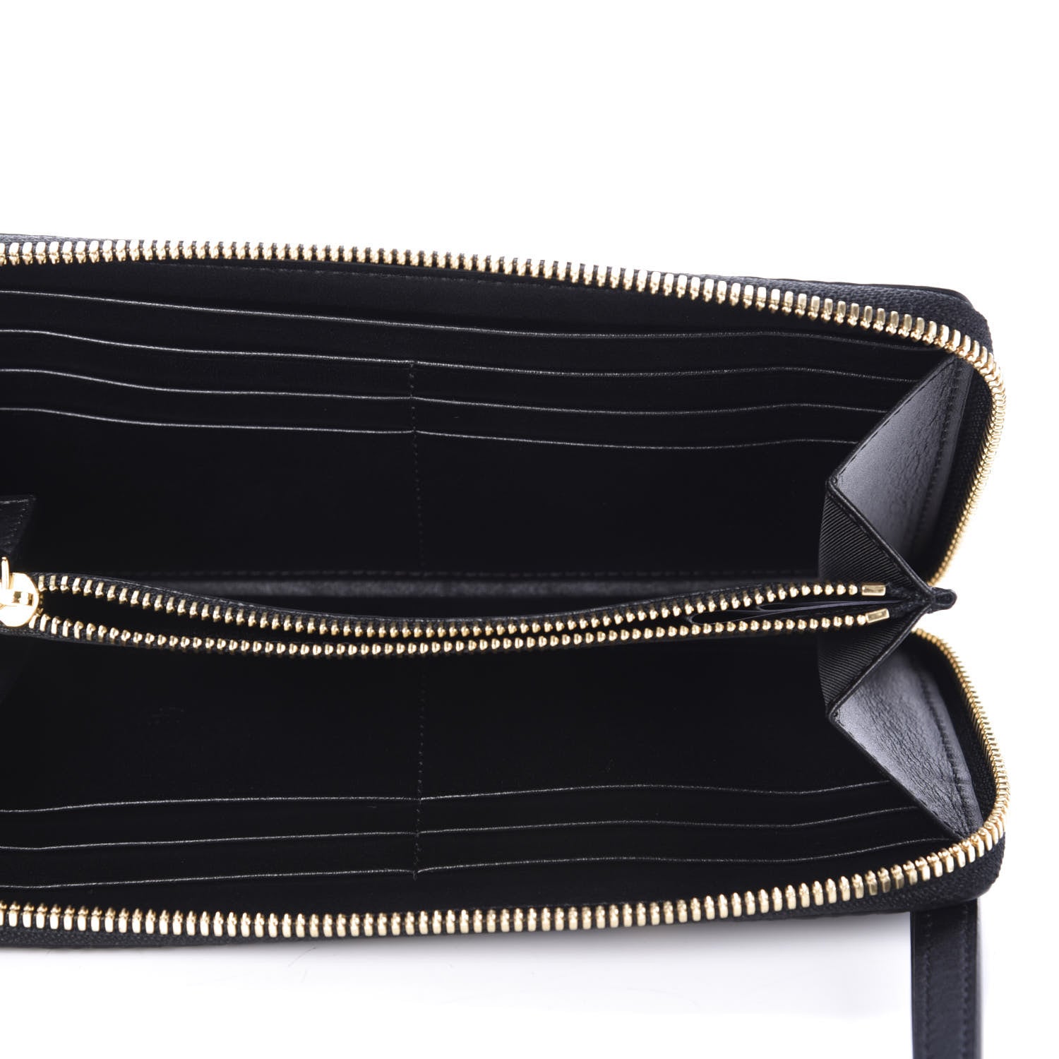 MCM Gradation Visetos Rockstar Large Zip Around Wallet Black and Gold 5 of 9