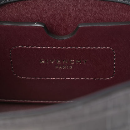 Givenchy Calfskin Crocodile Embossed Eden Mini Top Handle Storm Grey 6 of 8