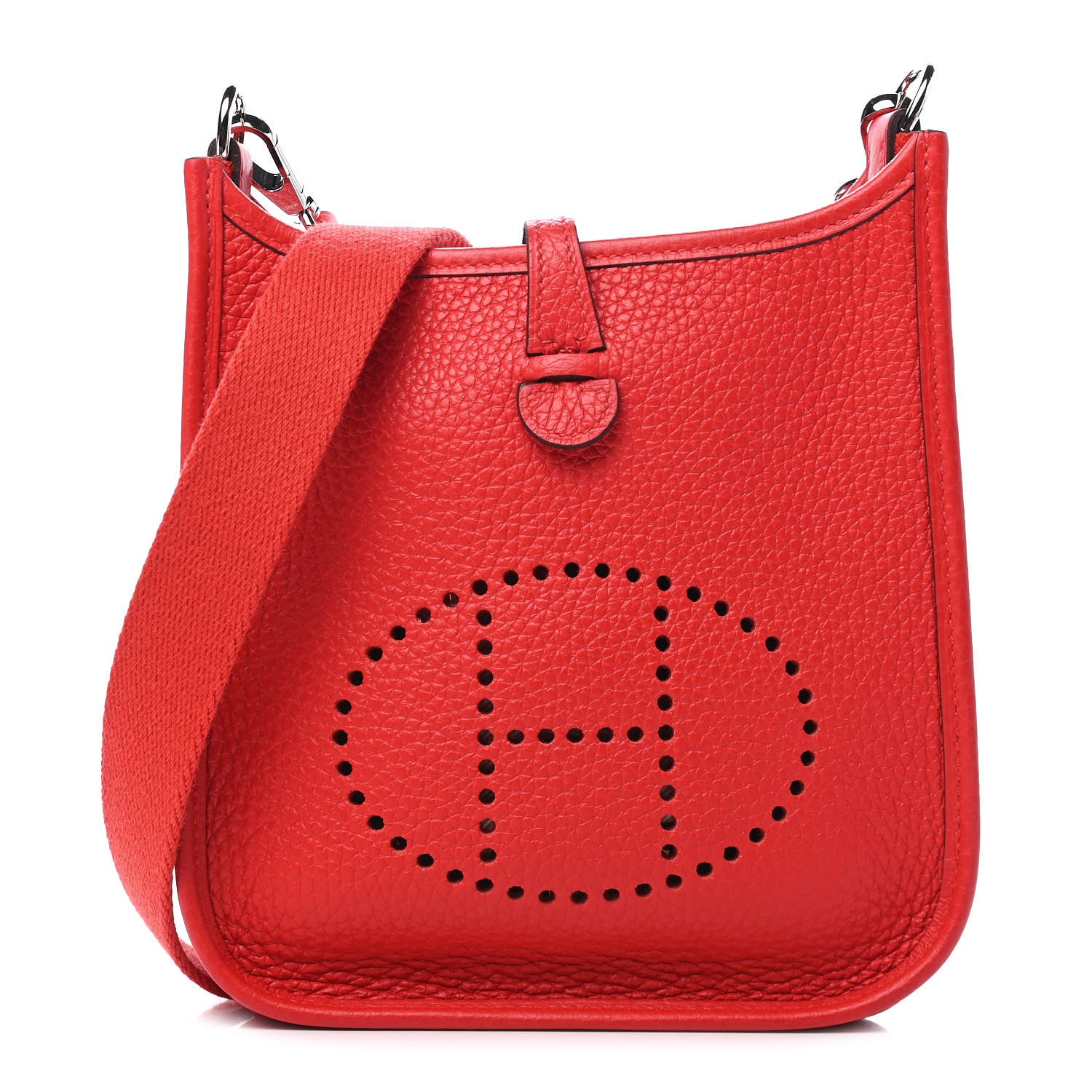 Hermes Taurillon Clemence Evelyne TPM Rouge De Coeur 1 of 9