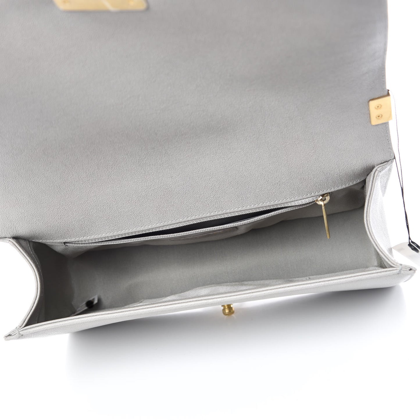 Caviar Quilted New Medium Boy Flap Grey