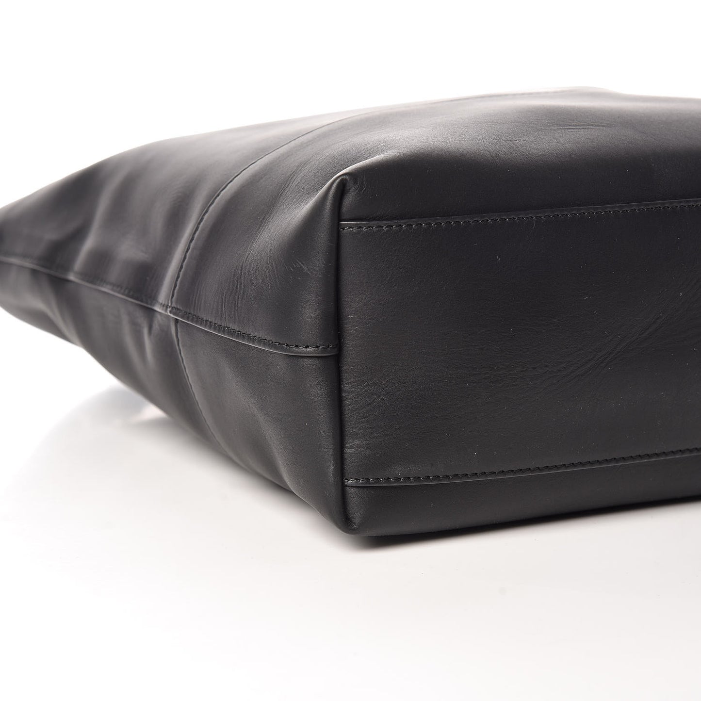 Smooth Matte Calfskin Bucket Bag Black