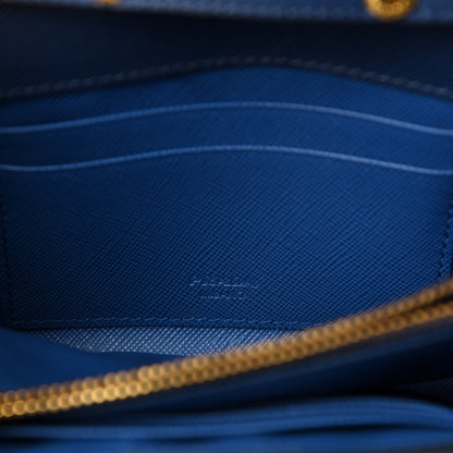 Prada Saffiano Envelope Crossbody Wallet Bluette Azzurro 6 of 8