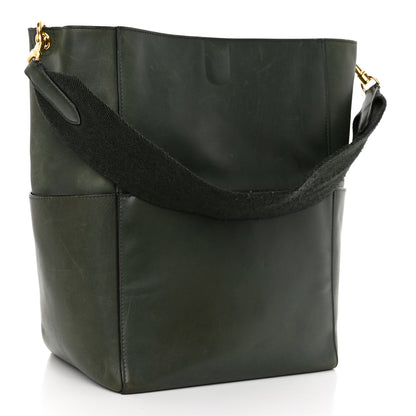 Celine Natural Calfskin Seau Sangle Bucket Green 4 of 14