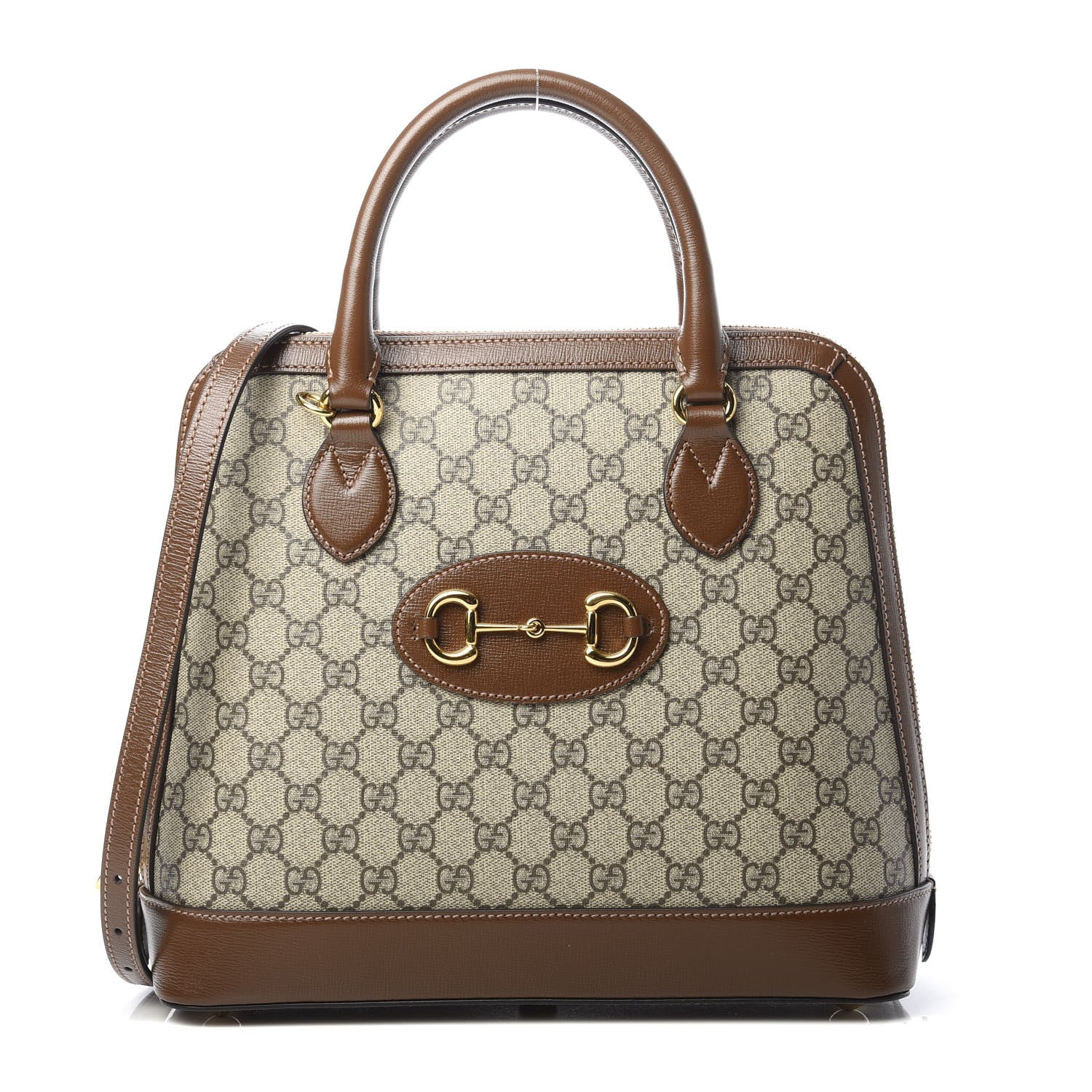 Gucci GG Supreme Monogram Horsebit 1955 Top Handle Bag Beige Brown Sugar 1 of 10