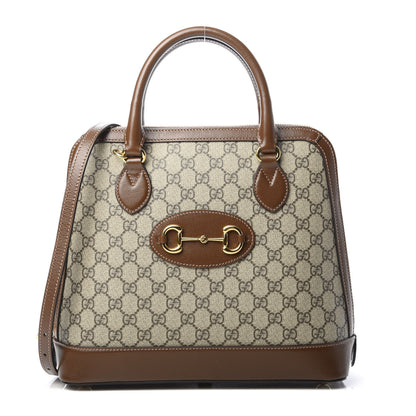 Gucci GG Supreme Monogram 1955 Horsebit Top Handle Bag Beige Brown Sugar 1 of 10