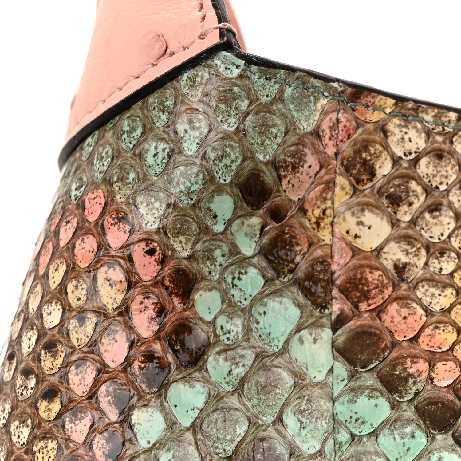 Gucci Snakeskin Ostrich Calfskin Small Jackie 1961 Hobo Pink Multicolor 12 of 12