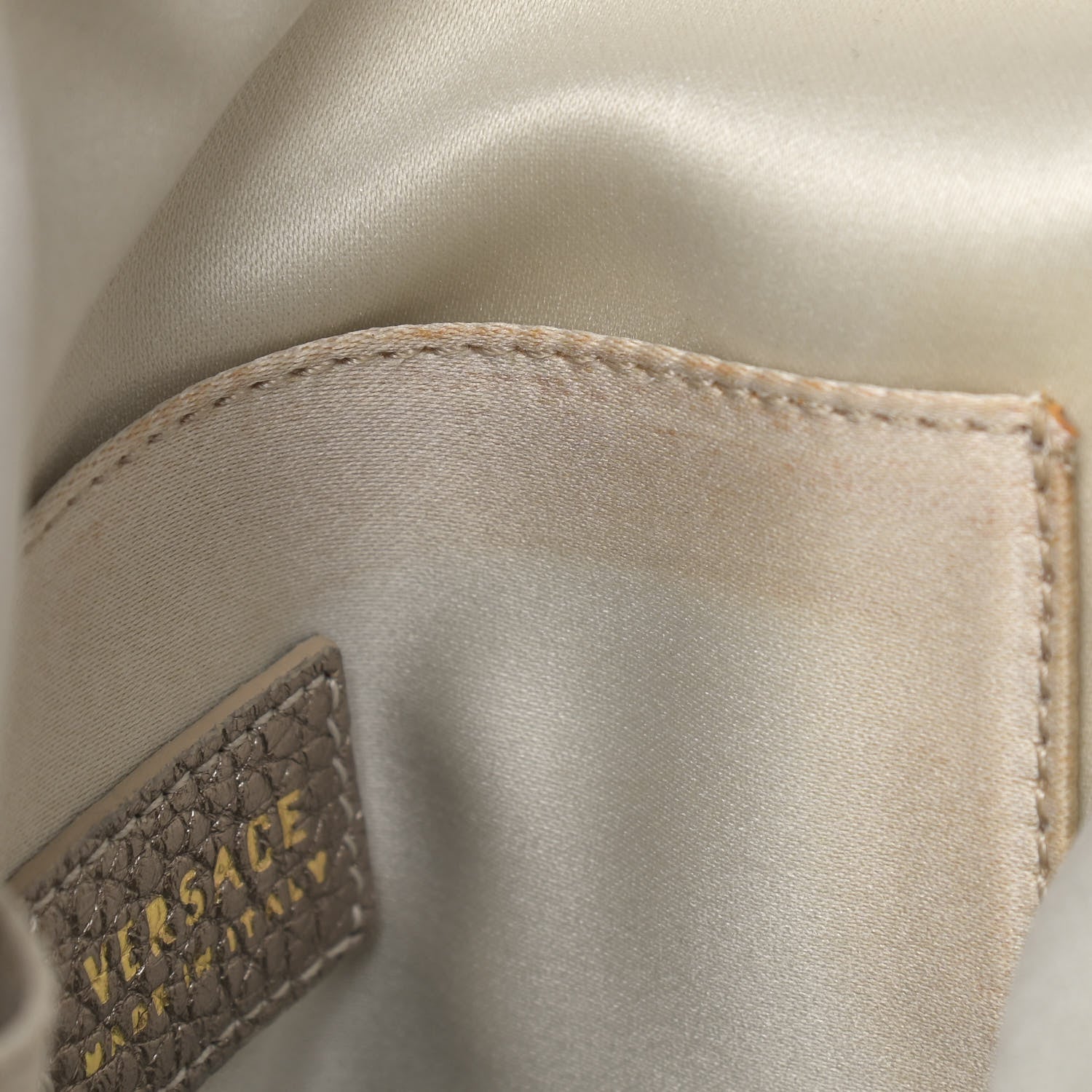 Versace Calfskin Nylon Madonna Satchel Gold 16 of 16