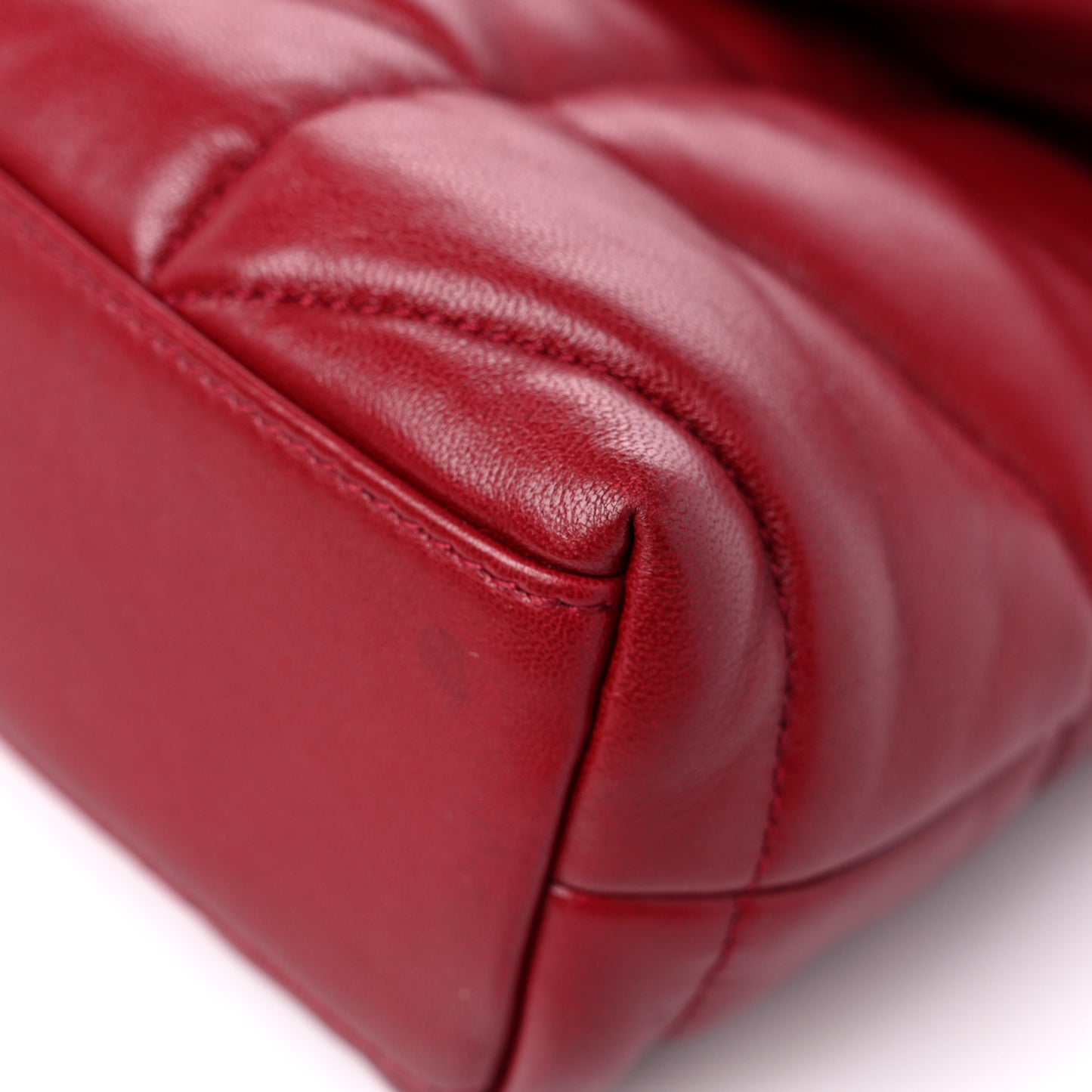 Lambskin Quilted Toy Loulou Puffer Monogram Chain Satchel Red