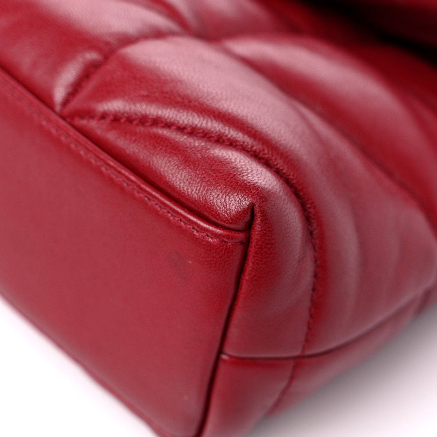Saint Laurent Lambskin Quilted Toy Loulou Puffer Monogram Chain Satchel Red 9 of 14