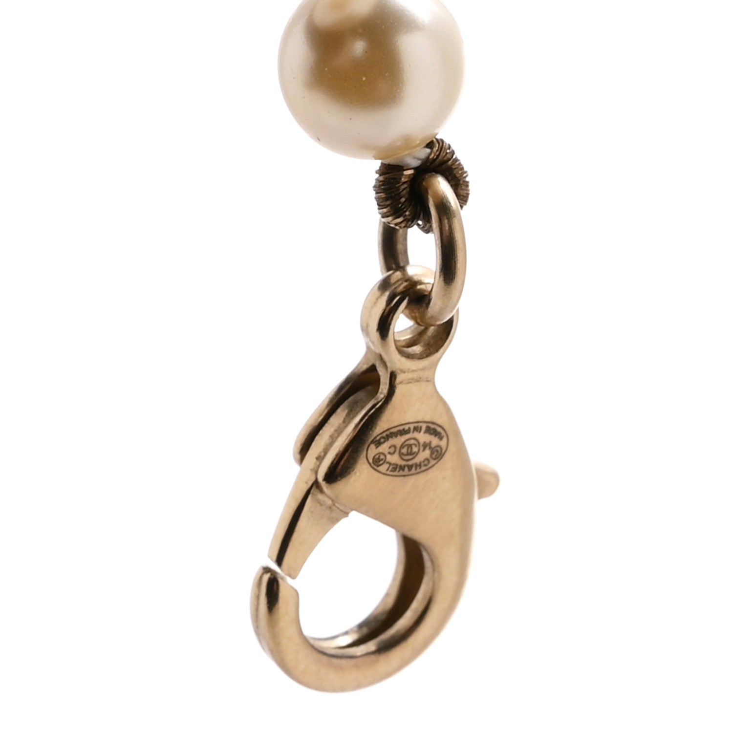 Chanel Graduated Pearl Crystal CC Bracelet Gold 4 of 4