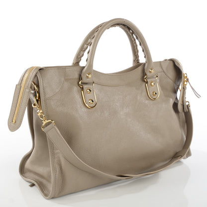 Balenciaga Chevre Gold Metallic Edge Hardware City Gris Taupe 5 of 11