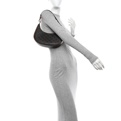 Celine Triomphe Canvas Calfskin Ava Shoulder Bag Tan 2 of 11