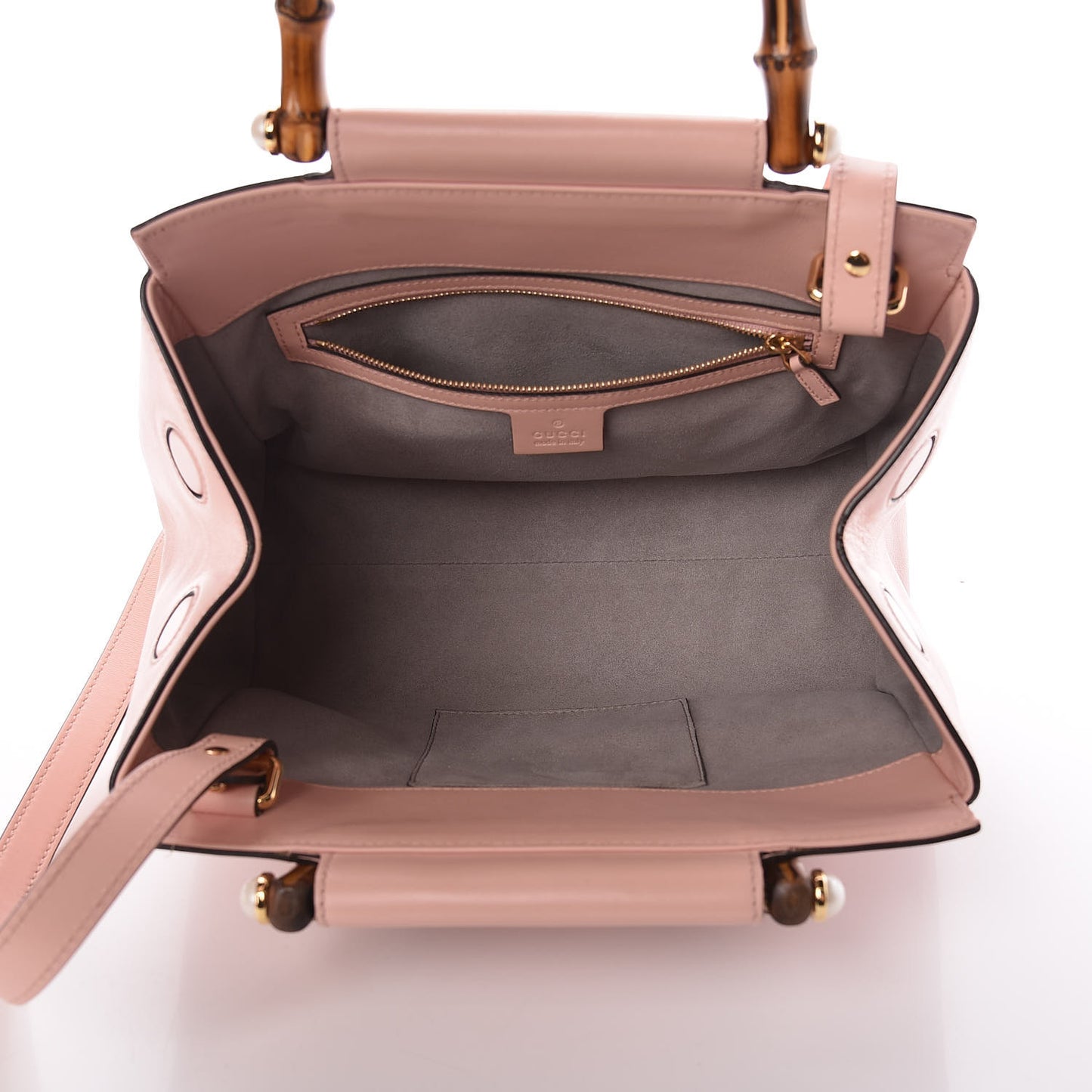 Nappa Bamboo Small Nymphaea Top Handle Bag Perfect Pink