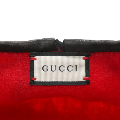 Gucci Felt Embroidered GG Patch Beret Hat Red 6 of 6