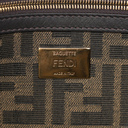 Fendi Fabric Jacquard FF 1974 Medium Baguette Tobacco Moro Black 6 of 12