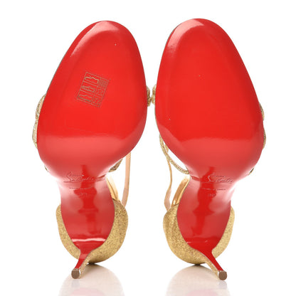 Christian Louboutin Glitter Gwynitta 100 Sandals 39 Gold 5 of 8