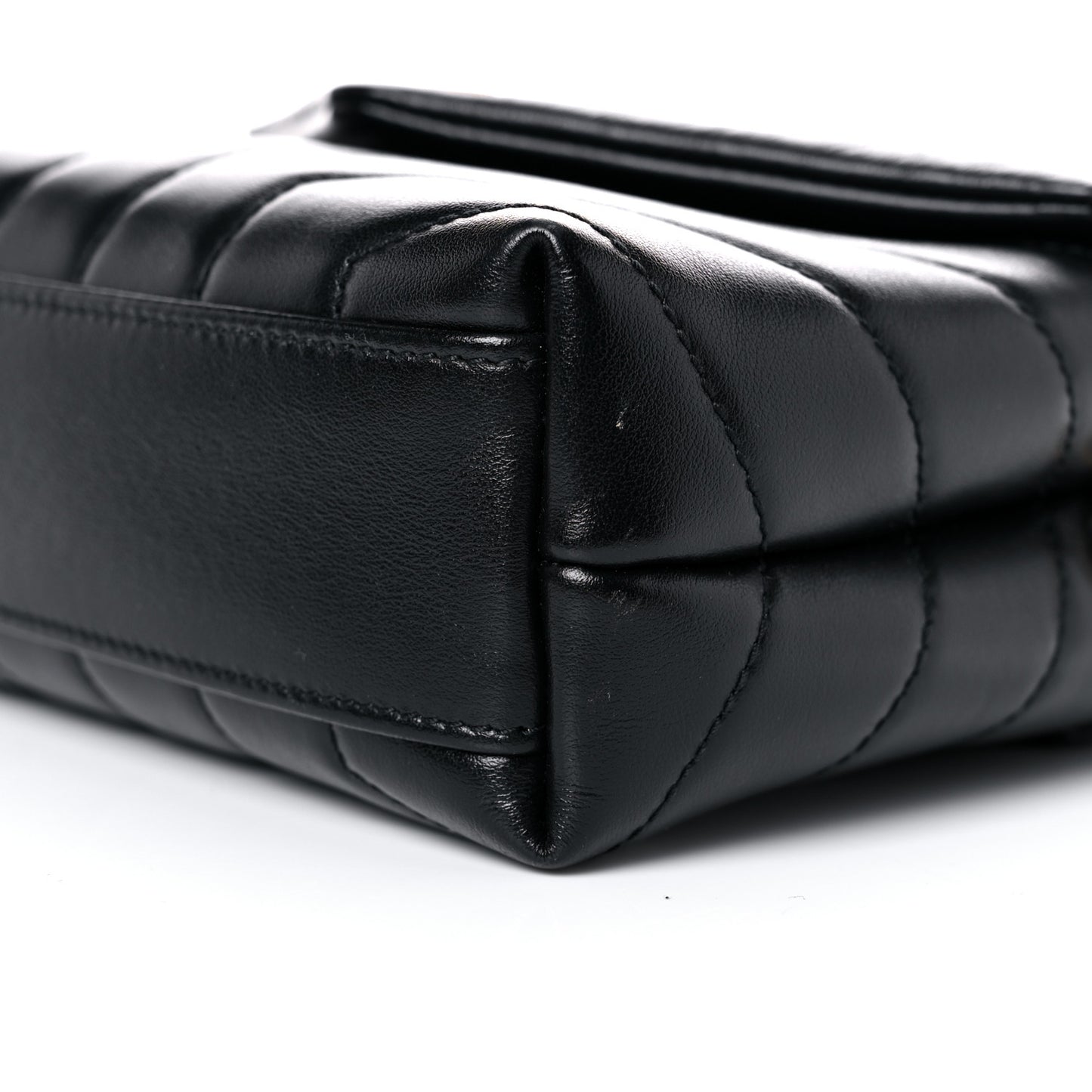 Calfskin Y Quilted Monogram Toy Loulou Crossbody Bag Black